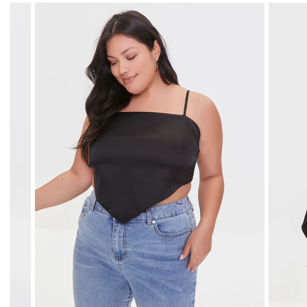 Forever21 Black Handkerchief Tie Top
